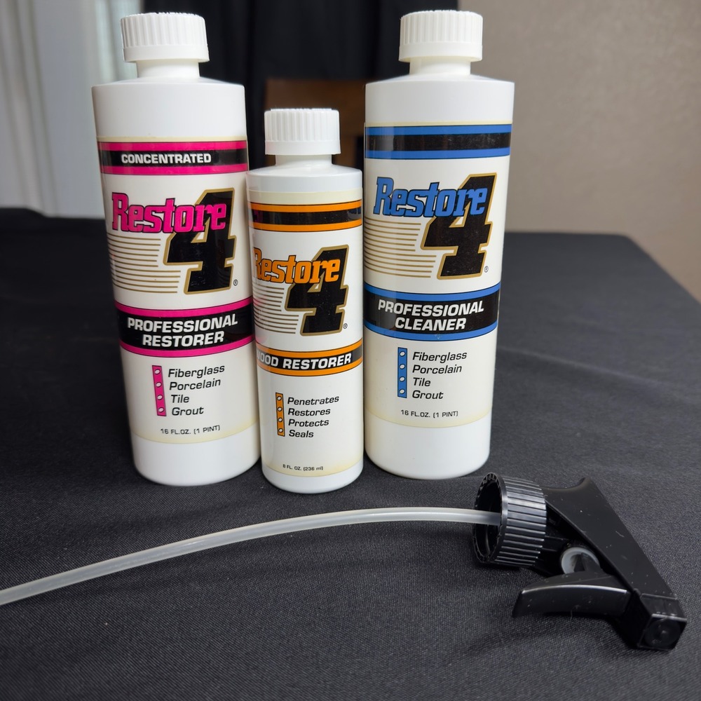 Restore 4 Professional Restorer Cleaner Wood Restorer 3 Bottle Kit with Sprayer
